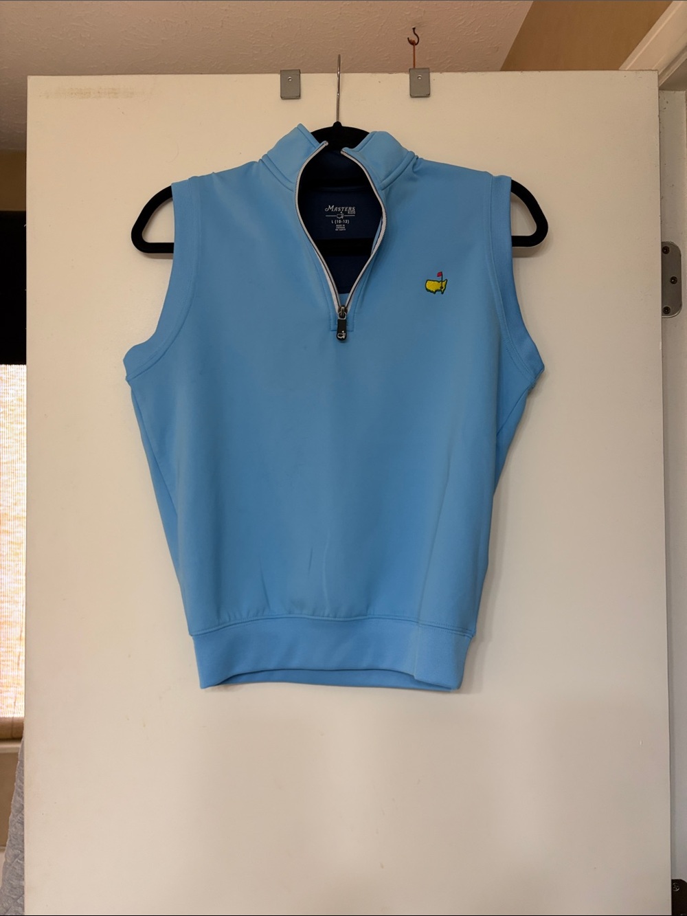 Masters Light Blue Sleeveless Quarter-Zip Golf Vest